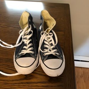 High top blue chuck Taylor’s